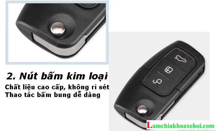 Nút bấm chìa trên phôi chìa khóa ford fiesta