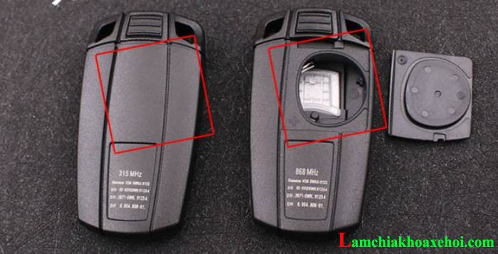 Mặt sau chìa khóa BMW